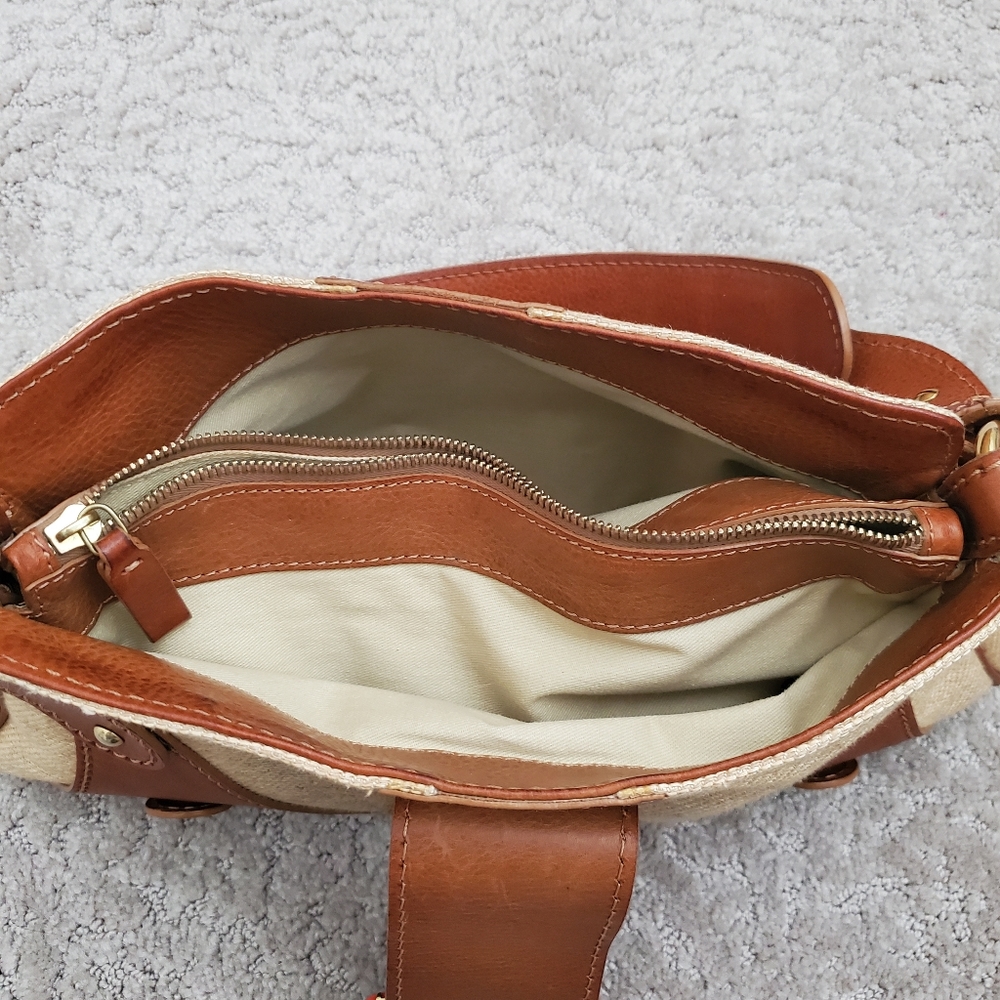 Valentino Garavani Leather and Canvas Handbag - Picture 7 of 14